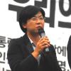 -2009년 9월 26일 용산참사 해결을 위한 집회에서 민주노동당 이정희 의원이 연설을 하고 있다