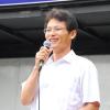 -2010년 7월 3일 서울 내곡동 국가정보원 앞에서 열린 "조작수사, 책임자 처벌 한국진보연대 결의대회"에서 정대연 전 집행위원장이 발언을 하고 있다.