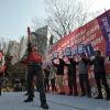 -3월 25일 오후 서울 보신각 앞에서 희망연대노조가 “사업장의 담을 넘어 지역, 시민 · 사회와 함께! 희망연대노조 공동투쟁 선포 결의대회”를 열고 있다. 