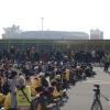 -1일 오후 목포 신항 밖에서 세월호 유가족들이 ‘미수습자 온전한 수습과 세월호 참사 진상규명 촉구대회’를 열고 있다.