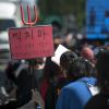 -7월 7일 온라인 카페 ‘불편한 용기’가 주최한 ‘3차 불법촬영 편파수사 규탄 시위’가 서울 혜화역에서 열리고 있다.