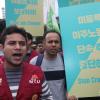 -세계 노동절을 앞두고 4월 28일 오후 서울 보신각 앞에서 ‘2019 이주노동자 메이데이’가 열리고 있다.