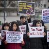 -1월 9일 오전 주한미대사관 앞에서 각계 한국 단체들이 기자회견 열고 미국의 이란 전쟁과 한국군 파병 시도에 반대하고 있다. 