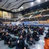 -‘부당업무 지시 거부’를 앞둔 서울교통공사노조 조합원들이 1월 20일 서울88체육관에 모여 조합원 야간 총회를 열고 있다.