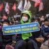 -1월 15일 서울 여의도 공원에서 전국민중행동(준) 주최로 2022 민중총궐기가 열리고 있다.
