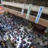 -택배 파업 46일째인 2월 11일 민주노총이 CJ대한통운 본사 앞에서 결의대회를 열고, 택배노동자 과로사 주범인 CJ재벌을 규탄하고, 사회적 합의 이행을 촉구하고 있다.