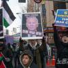 -1월 27일 오후 집회를 마친 참가자들이 광화문역, 인사동, 종로 거리를 지나 서울 주한 이스라엘대사관 인근까지 행진을 하고 있다.